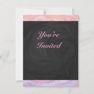Invitación Personalizado Rosa y Negro