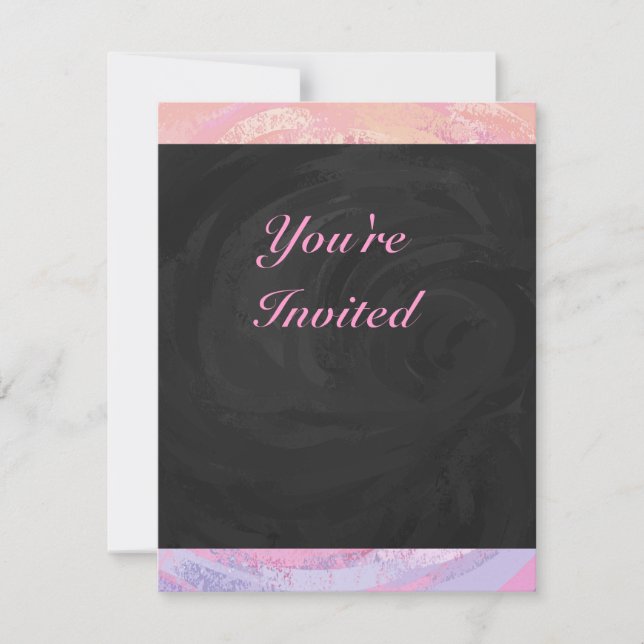 Invitación Personalizado Rosa y Negro (Anverso)