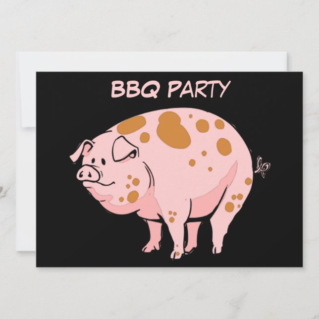 Invitación Personalizado rosado manchado divertido del fiesta (Anverso)