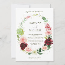 Personalizado Rosas romanos rojos blancos Boda de