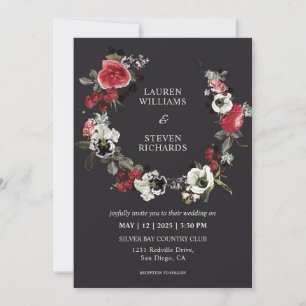 Invitación Personalizado Roses Roses Roses Rojos Moody Flor B