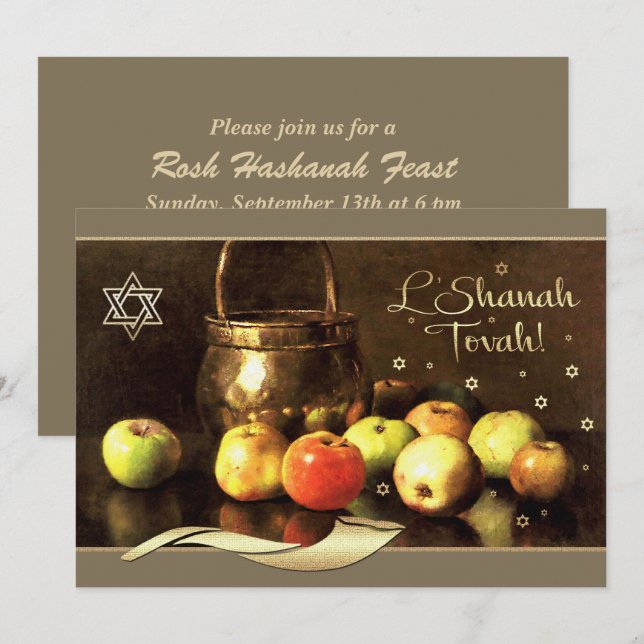 Invitación Personalizado Rosh Hashanah Fiesta de celebración (Anverso / Reverso)