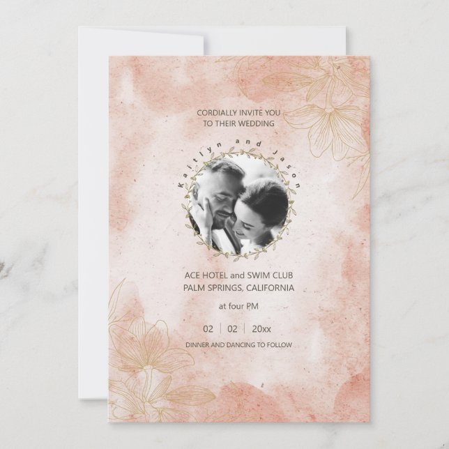 Invitación Personalizado ruso elegante Boda de foto  (Anverso)