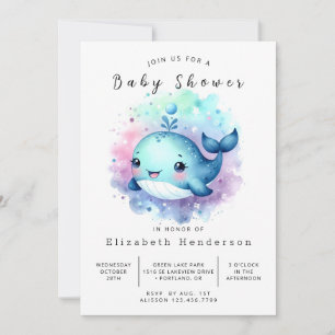 Invitación Personalizado ruso Whale Baby Shower