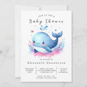 Invitación Personalizado ruso Whale Baby Shower