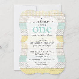 Invitación Personalizado Rústico Amarillo de la Casa de la Mo