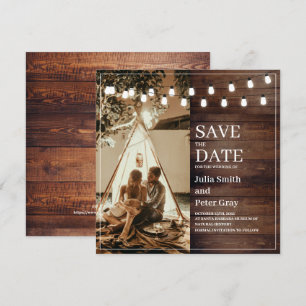Invitación Personalizado Rústico De Madera En La Plaza De La 
