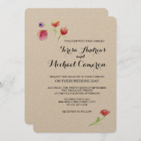 Personalizado, Rústico, Flor acuarela, Boda