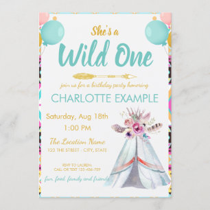 Invitación Personalizado salvaje lindo RSVP de la fiesta de