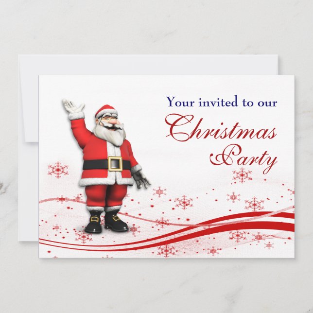 Invitación Personalizado Santa Claus Navidades Fiesta (Anverso)
