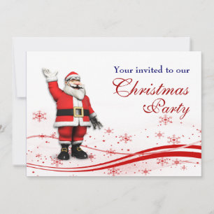 Invitación Personalizado Santa Claus Navidades Fiesta