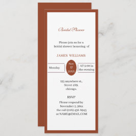 Invitación Personalizado Simple Brown Bridal Shower