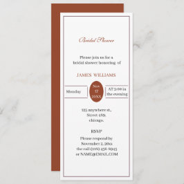 Invitación Personalizado Simple Brown Bridal Shower