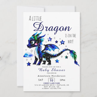 Invitación Personalizado simple lindo Dragon Boy Baby Shower