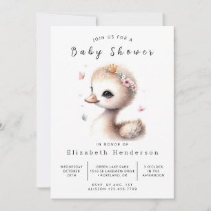 Invitación Personalizado simple Swan Baby Shower