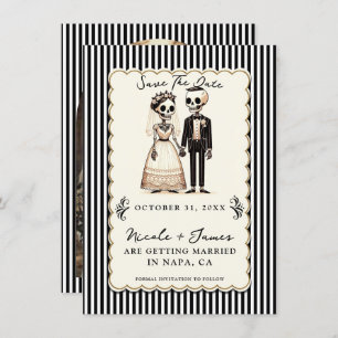 Invitación Personalizado Skeleton Bride + Groom Save the Date