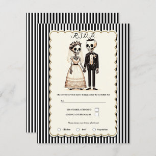 Invitación Personalizado Skeleton Bride + Groom Wedding RSVP