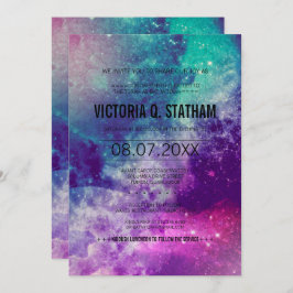 Invitación Personalizado Smokey Galaxy Bat Mitzvah Fiesta inv