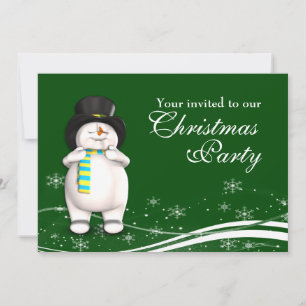 Invitación Personalizado Snowman y Fiesta de Navidades de San
