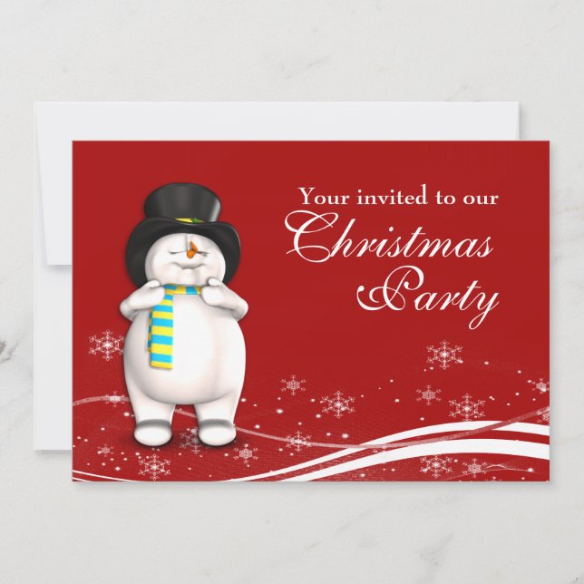 Invitación Personalizado Snowman y Fiesta de Navidades de San (Anverso)