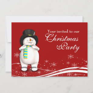 Invitación Personalizado Snowman y Fiesta de Navidades de San