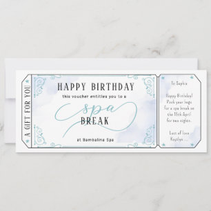 Invitación Personalizado Spa Day Masaje con certificado de cu