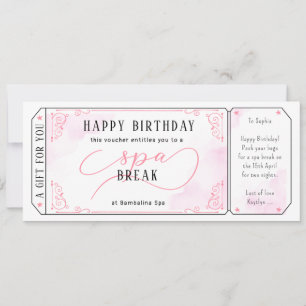 Invitación Personalizado Spa Día Masaje Certificado de cupón