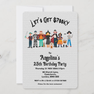 Invitación Personalizado Spooky Halloween Cumpleaños Costume 