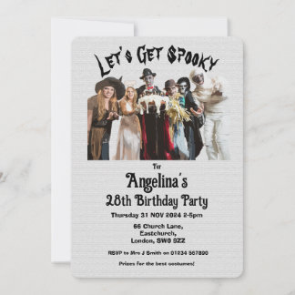 Invitación Personalizado Spooky Halloween Cumpleaños Costume 