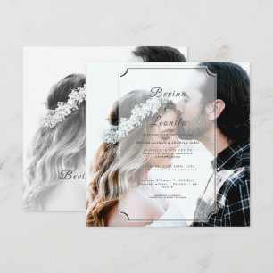 Invitación Personalizado SQ Photo Simple Elegante Boda de GV