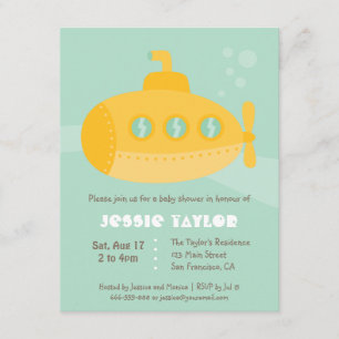 Invitación Personalizado subacuático submarino lindo de Baby