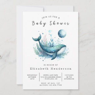 Invitación Personalizado submarino Whale Baby Shower