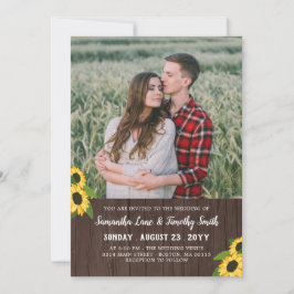 Invitación Personalizado Sunflowers Foto Dos En Un Boda