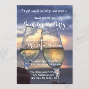 Invitación Personalizado Sunset En Beach Bachelorette Party I