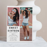 Invitación Personalizado 'SWEET 16' 2 Foto 16th Birthday Part<br><div class="desc">Prepárate para aturdir a tus amigos con nuestras invitaciones Sweet 16. SELECCIONE con 2 imágenes de su elección, añada un guión de su estilo con el tamaño de texto, color y estilo de letra de personalizable, y suéltelo con el brillante encabezado 'SUECO DIECISÉIS'. Se adapta a cualquier tema, ¡y es...</div>