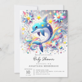 Invitación Personalizado Sweet Dolphin Baby Shower
