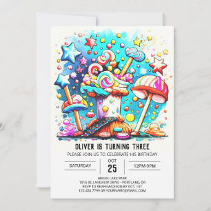 Invitación Personalizado Sweet Lollipop Cumpleaños