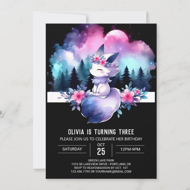Invitación Personalizado Sweet Wolf Birthday (Anverso)