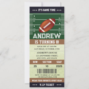 Invitación Personalizado Template American Football Ticket cu