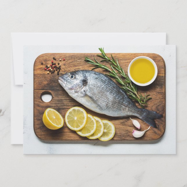 Invitación Personalizado Texto Pescado Dorado (Anverso)
