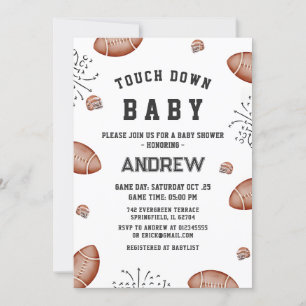 Invitación Personalizado Touchdown American football Baby Sho