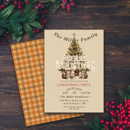 Invitación Personalizado tradicional de oro de la época navid