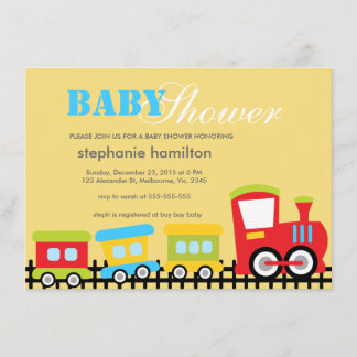 Invitación Personalizado tren de transporte bebé ducha