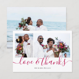 Invitación Personalizado Tres Fotos Amor y Gracias