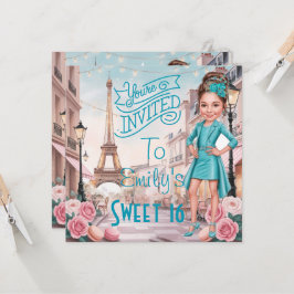 Invitación Personalizado Turquoise Sweet 16 en París