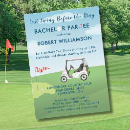 Invitación Personalizado Último Swing Golf Tema Bachelor Par-