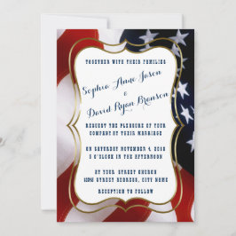 Invitación Personalizado único de Boda de oro de bandera de E