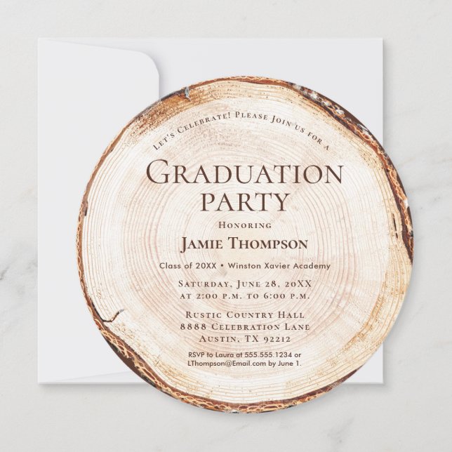 Invitación Personalizado único del partido Rústico de Graduac (Anverso)