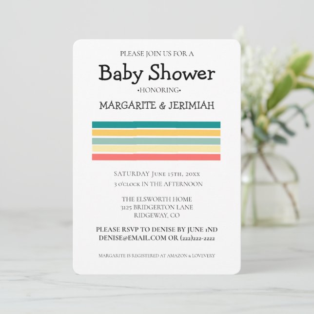 Invitación Personalizado Vamos a conseguir Baby Shower de pla (Anverso de pie)
