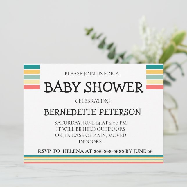 Invitación Personalizado Vamos a conseguir Baby Shower de pla (Anverso de pie)